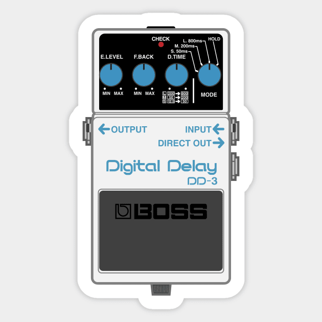 Boss DD-3 Digital Delay Guitar Effect Pedal - Boss - Sticker ...